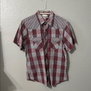 Stylish Red Plaid pearl snap-arizona jean company-vintage
